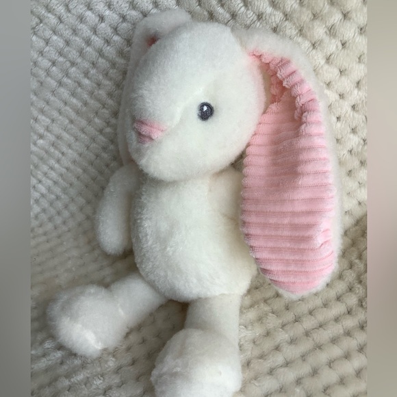 MTY International Plush Bunny Rabbit Stuffed Animal with Rattle Embroidered Eyes - Picture 6 of 10